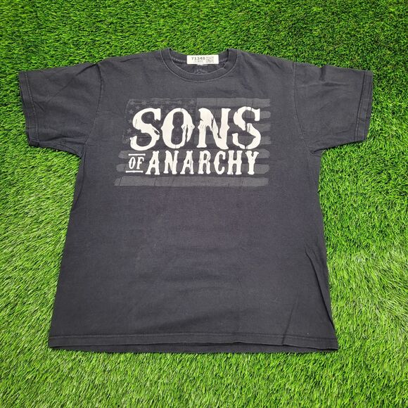 Sons-Of-Anarchy Grim-Geaper Shirt Large 21x26 Black SAMCRO - Picture 2 of 14